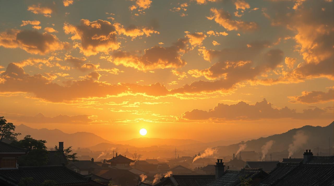 在线看短剧温情剧场 在线看短剧 - 暮色四合的温情剧场,夕阳下的乡村美景